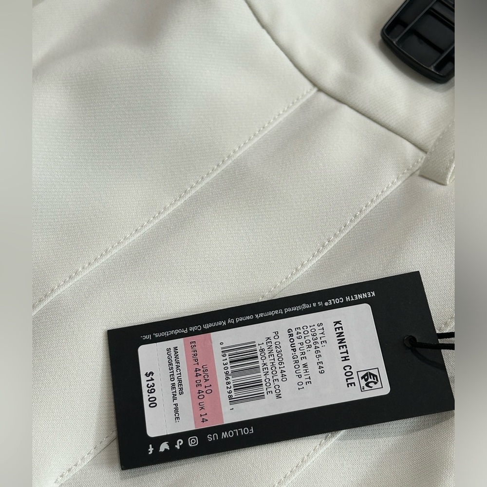 Sz 10 Kenneth Cole Womens Fly Front Pleated Maxi Skirt, White NWT - Picture 6 of 12